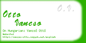 otto vancso business card