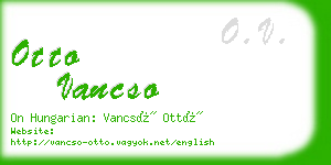 otto vancso business card